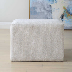 Upholstered Accent Stool - Off-White