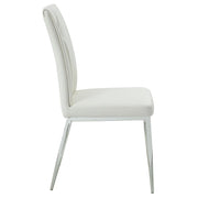 Kamaile - Side Chair (Set of 2) - Beige Synthetic Leather & Chrome - R&R Furniture Gallery (Fountain Valley, CA)