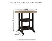 Fairen Trail - Round Bar Table w/Umb OPT - Black / Driftwood - R&R Furniture Gallery (Fountain Valley, CA)