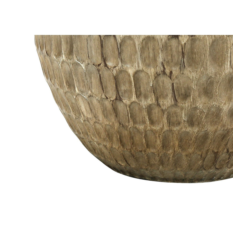 Contemporary brown resin table lamp with a sleek, modern design, perfect for living room or bedside lighting.