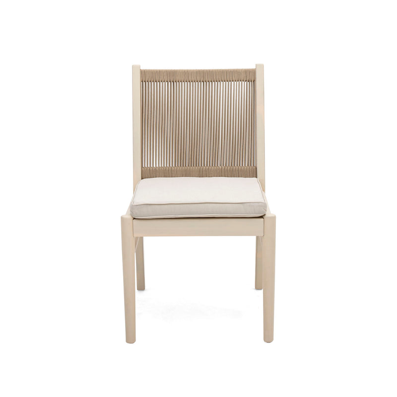 Cordoba - Dining Chair (Set of 2) With Acacia Wood Frame And Water Repellent Fabric - Beige / Yellow - R&R Furniture Gallery (Fountain Valley, CA)
