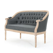 French Country Chesterfield Style Tufted Loveseat - R&R Furniture Gallery (Fountain Valley, CA)