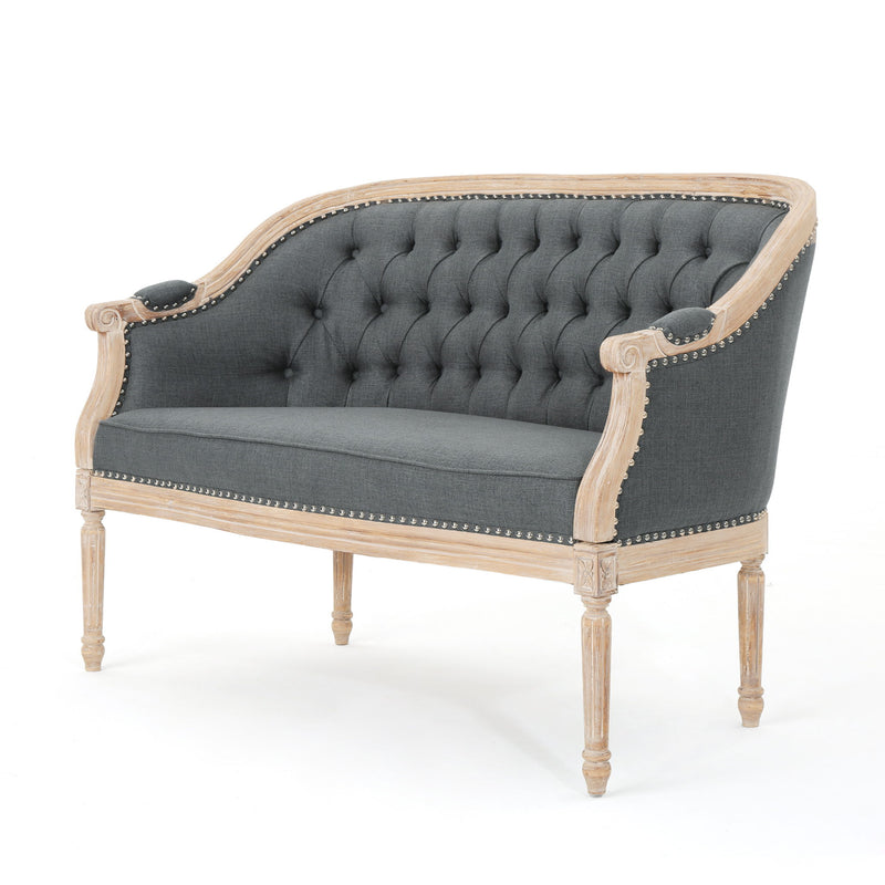 French Country Chesterfield Style Tufted Loveseat - R&R Furniture Gallery (Fountain Valley, CA)