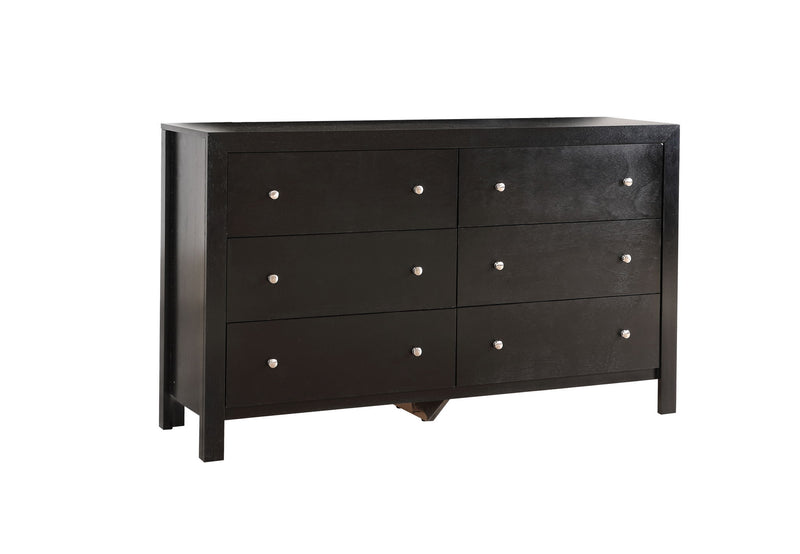Elegant transitional dresser by Glory Furniture with sleek wood finish and multiple drawers for stylish bedroom storage.