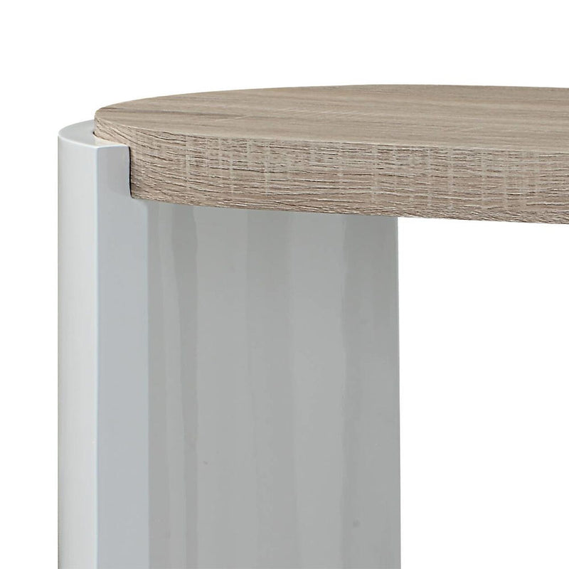 Zoma - Sofa Table - Oak & White High Gloss - R&R Furniture Gallery (Fountain Valley, CA)