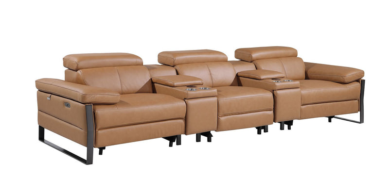1246 - Modular Power Reclining Dual Console Sofa And Console Loveseat Set With Power Headrests