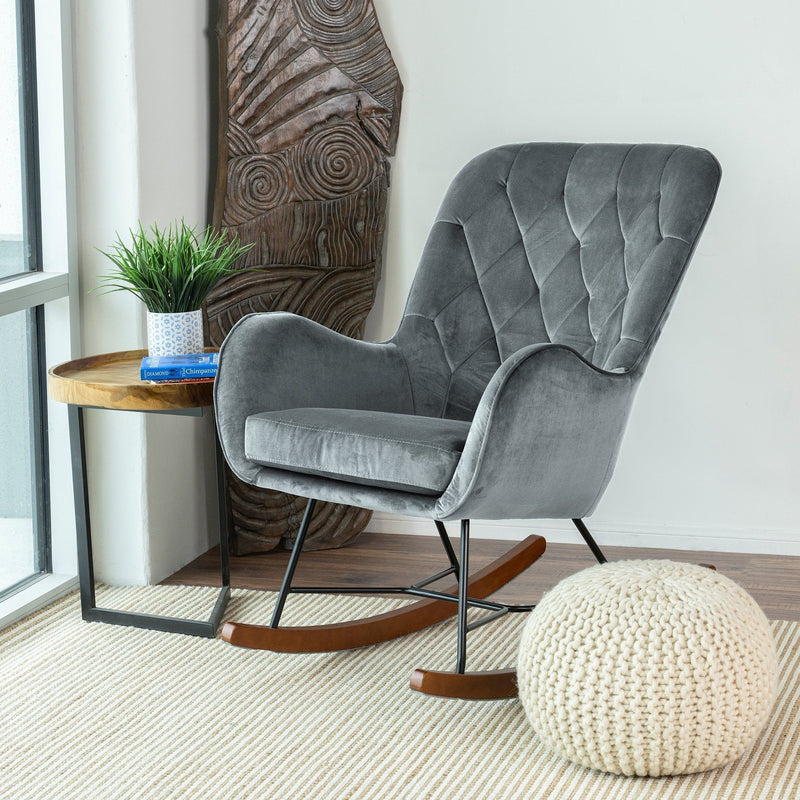 Hannah - Rocking Chair - Gray - R&R Furniture Gallery (Fountain Valley, CA)