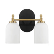 Vortex - 2 Lights Vanity In Style For Over Bathroom Mirror Wall Sconce - Black / Gold / White - R&R Furniture Gallery (Fountain Valley, CA)