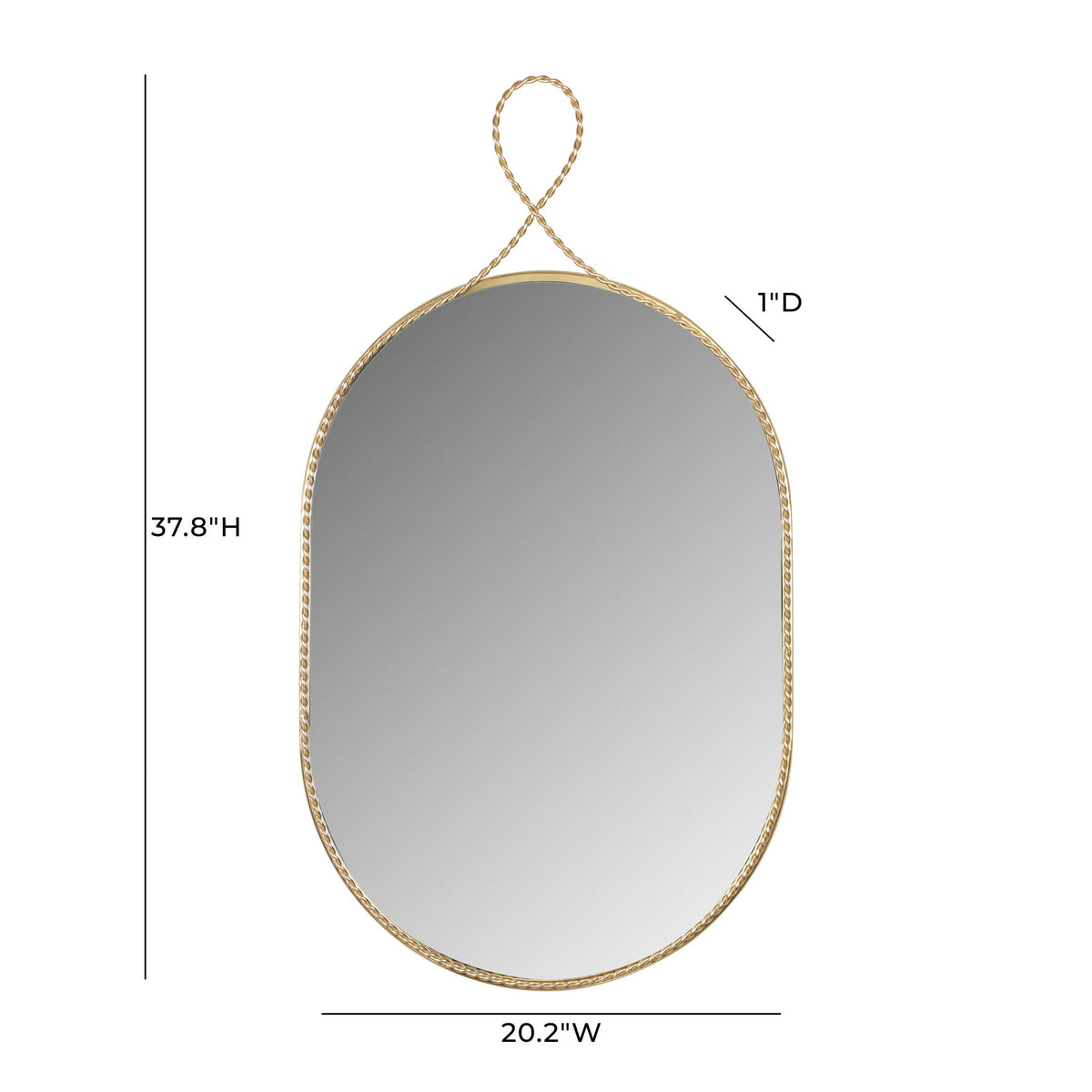 Ravina - Oval Wall Mirror - Braided Brass - R&R Furniture Gallery (Fountain Valley, CA)