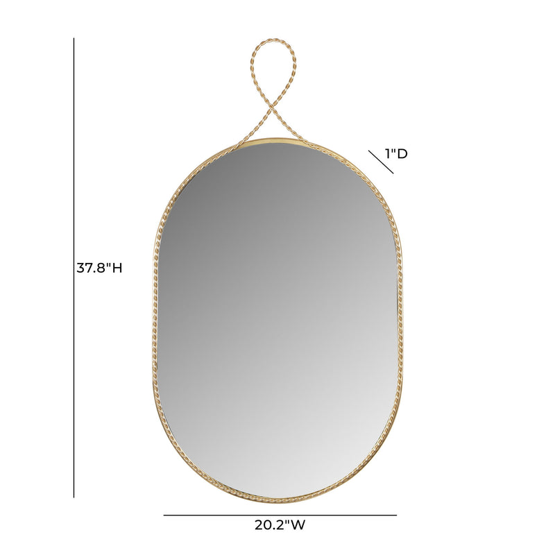 Ravina - Oval Wall Mirror - Braided Brass - R&R Furniture Gallery (Fountain Valley, CA)