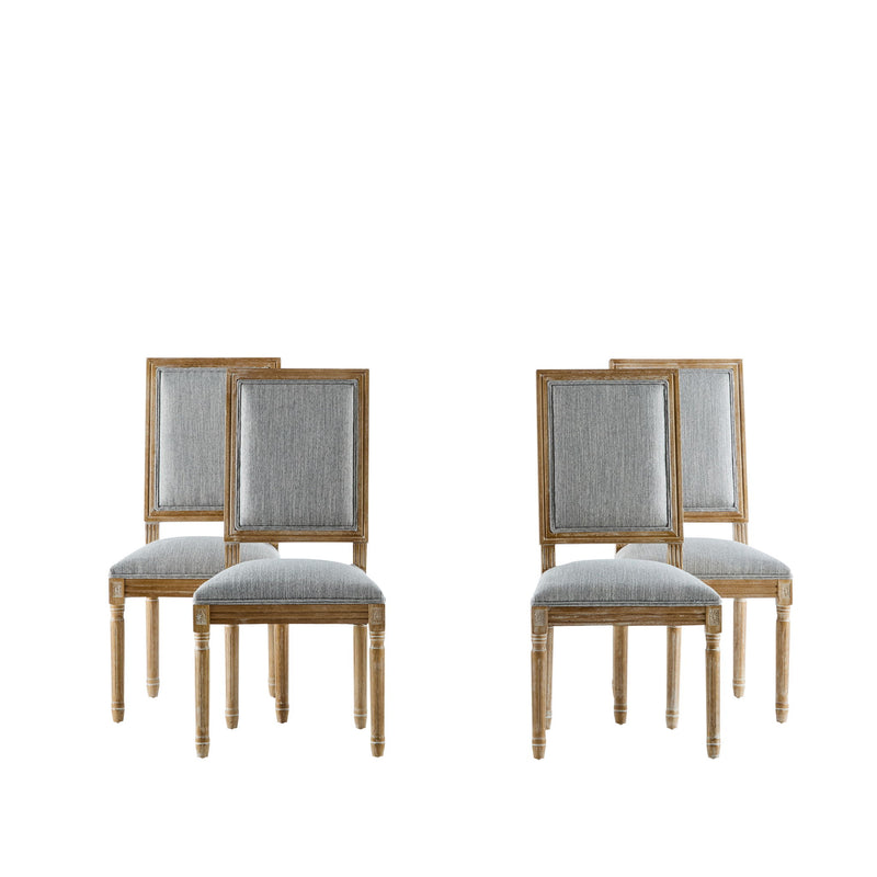 French Country Style Dining Chair With Upholstered Seating And Fluted Legs - R&R Furniture Gallery (Fountain Valley, CA)