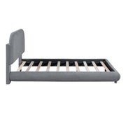 Upholstered Platform Bed With Thick Solid Frame And Stylish Curve-Shaped Design - R&R Furniture Gallery (Fountain Valley, CA)