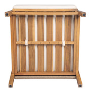 Outdoor Lounge Chair With Woven Backrest, Solid Wood Frame, Comfortable Cushions - R&R Furniture Gallery (Fountain Valley, CA)