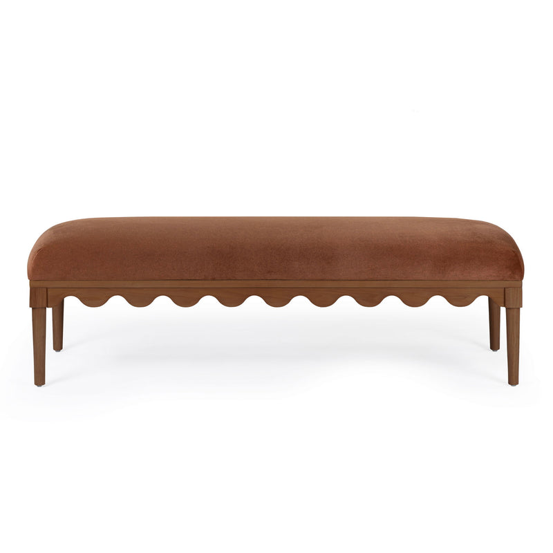 Oodle - Vegan Mohair Bench, Walnut Legs