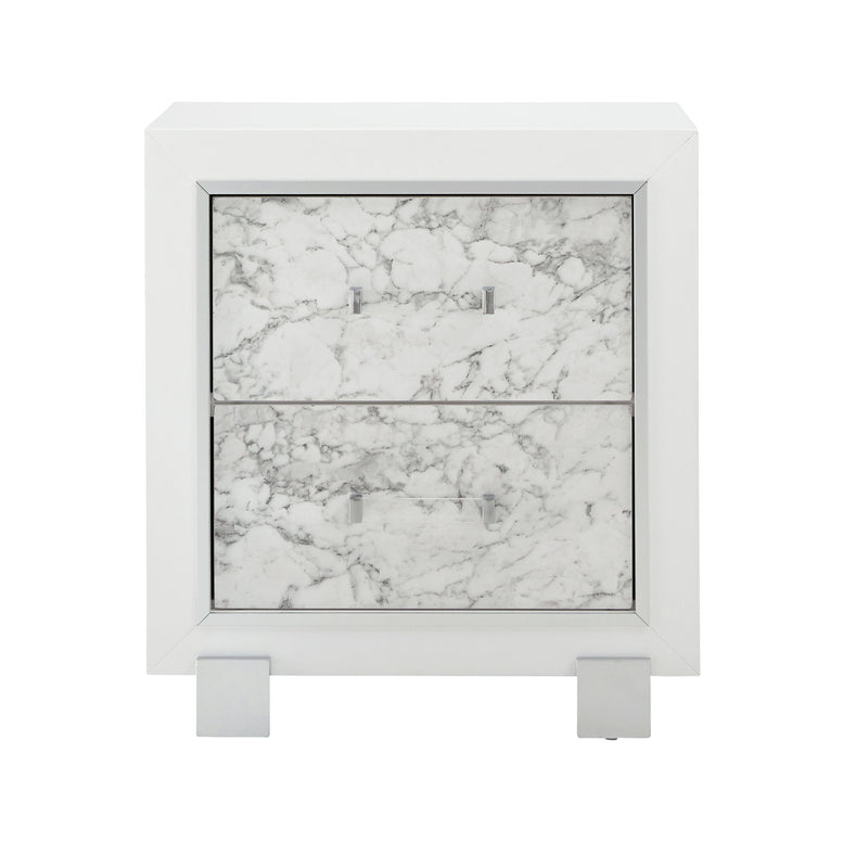 Skye - Marble Nightstand - White - R&R Furniture Gallery (Fountain Valley, CA)