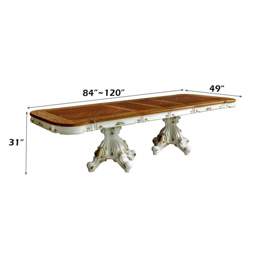 Picardy - 31" Dining Table - Antique Pearl & Cherry Oak - R&R Furniture Gallery (Fountain Valley, CA)