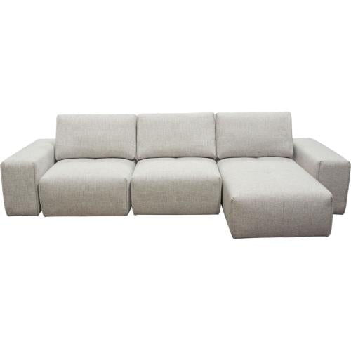 Jazz Modular 3-Seater Chaise Sectional with Adjustable Backrests in Light Brown Fabric