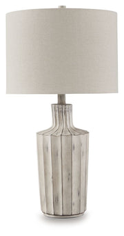 Imre - Poly Table Lamp - Distressed Brown - R&R Furniture Gallery (Fountain Valley, CA)
