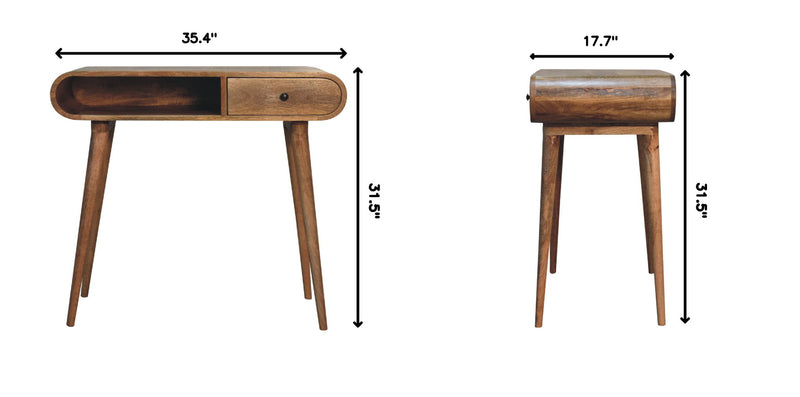 Writing Desk, Curved - Chestnut - R&R Furniture Gallery (Fountain Valley, CA)