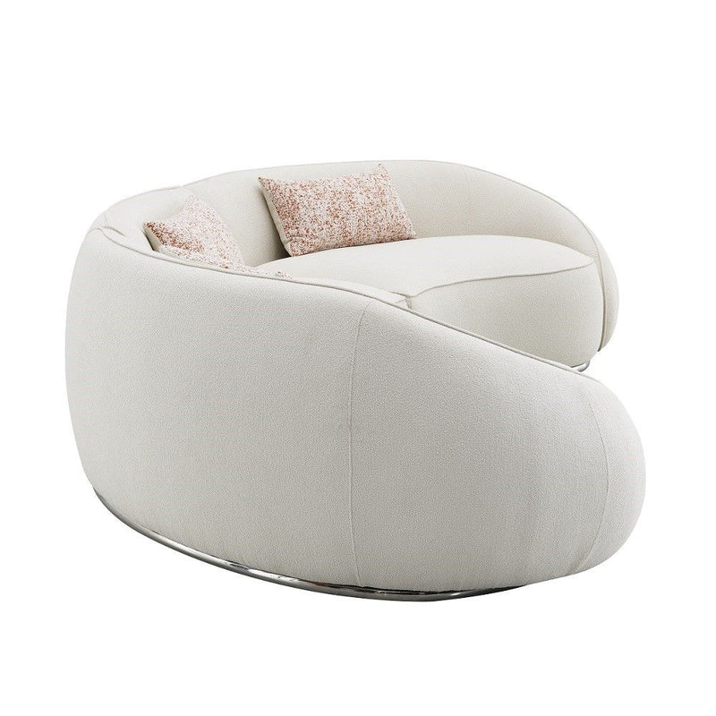 Sahara - Sectional Sofa With 3 Pillows - Beige Boucle - R&R Furniture Gallery (Fountain Valley, CA)