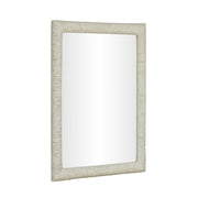 TOV Furniture Orpheus 34x47-inch rectangular wall mirror with ribbed faux stone frame, ideal for modern interior decor.