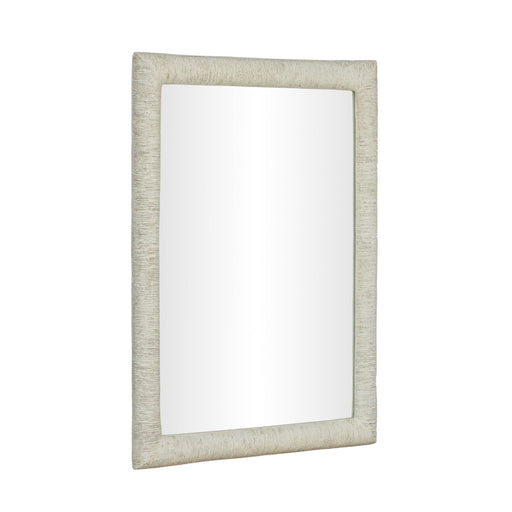 TOV Furniture Orpheus 34x47-inch rectangular wall mirror with ribbed faux stone frame, ideal for modern interior decor.