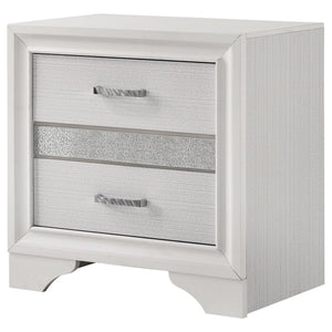 Transitional 2 Drawer Nightstand With Hidden Jewelry Tray
