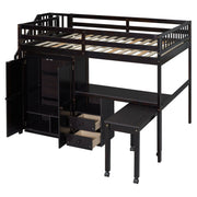 Loft Bed With Stairs, Bookshelf, Drawers, Desk & Wardrobe, Space Saving Multifunctional Furniture - R&R Furniture Gallery (Fountain Valley, CA)