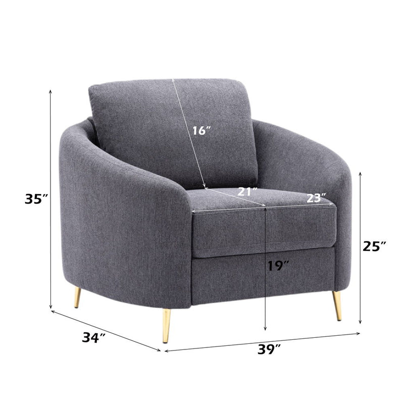 Yuina - Chair - Gray Linen - R&R Furniture Gallery (Fountain Valley, CA)