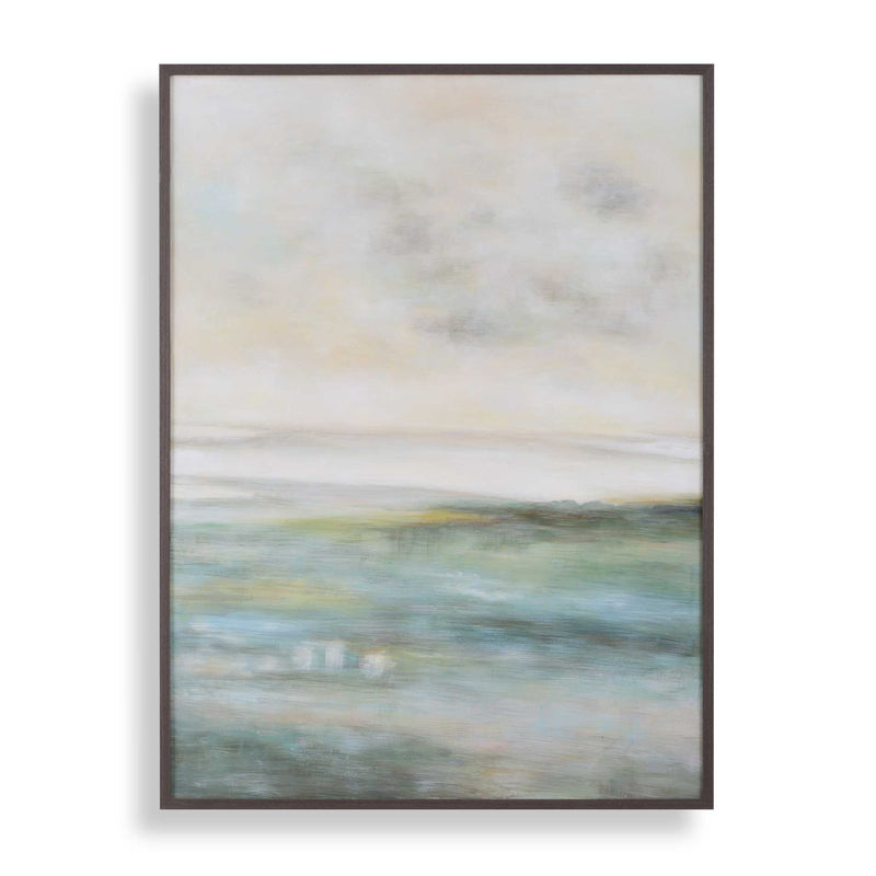 Awakening - Hand Painted Landscape Art - Blue / Brown / Green / White / Yellow