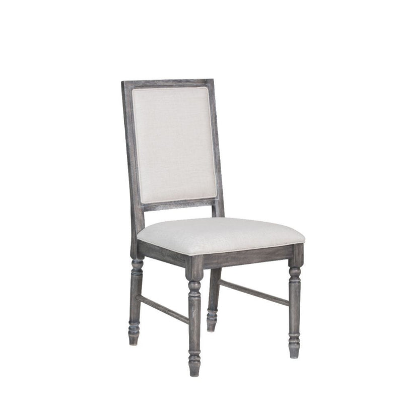 Leventis - Side Chair (Set of 2) - Cream Linen & Weathered Gray - R&R Furniture Gallery (Fountain Valley, CA)