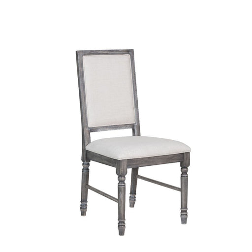 Leventis - Side Chair (Set of 2) - Cream Linen & Weathered Gray - R&R Furniture Gallery (Fountain Valley, CA)