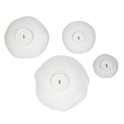 Set of four Uttermost Lucky Coins wall decor bowls with intricate gold and silver designs, mounted on a neutral background.
