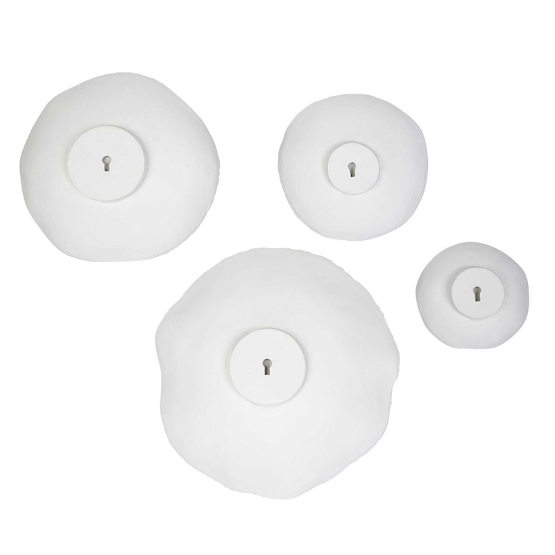 Set of four Uttermost Lucky Coins wall decor bowls with intricate gold and silver designs, mounted on a neutral background.