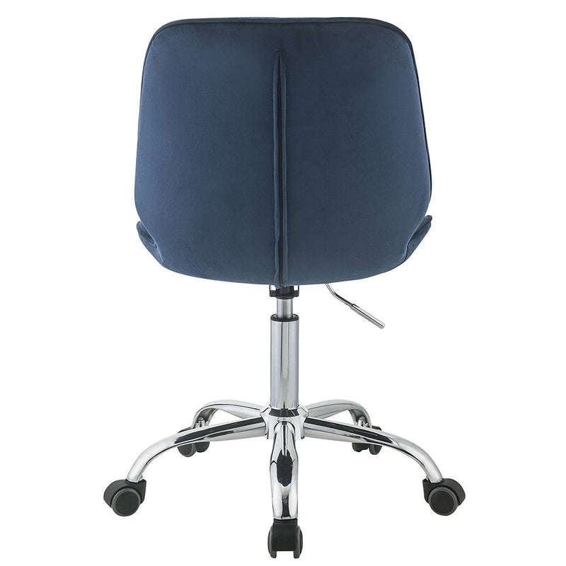 Muata - Office Chair - Twilight Blue Velvet & Chrome - R&R Furniture Gallery (Fountain Valley, CA)