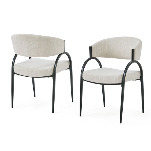 Contemporary Upholstered Dining Chairs With Metal Legs (Set of 2) - R&R Furniture Gallery (Fountain Valley, CA)