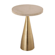 Celeste - Ribbed Side Table - Beige - R&R Furniture Gallery (Fountain Valley, CA)
