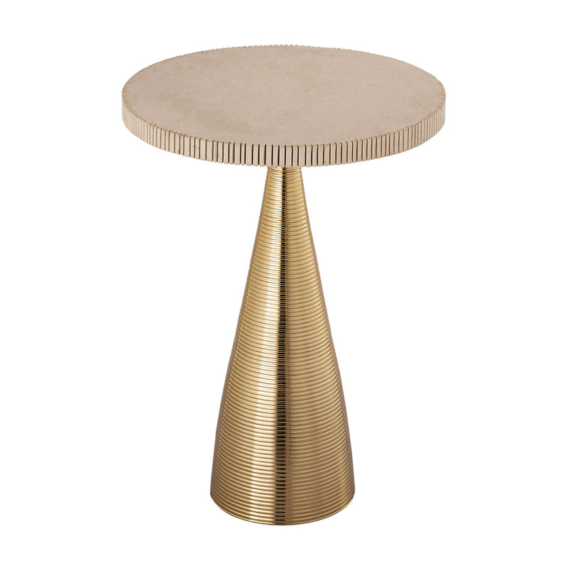 Celeste - Ribbed Side Table - Beige - R&R Furniture Gallery (Fountain Valley, CA)