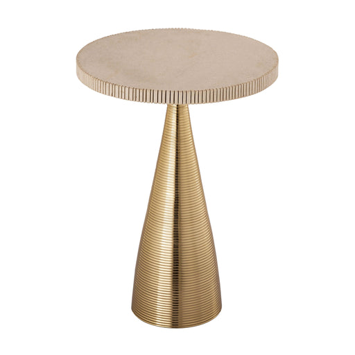 Celeste - Ribbed Side Table - Beige - R&R Furniture Gallery (Fountain Valley, CA)