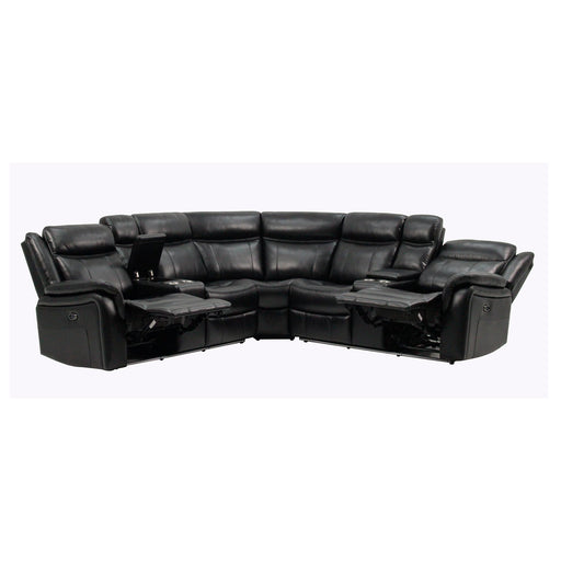 Jupiter - Leather Sectional - Black - R&R Furniture Gallery (Fountain Valley, CA)