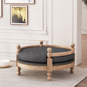 Round Pet Sofa, Wide Upholstered Pet Bed - Charcoal - R&R Furniture Gallery (Fountain Valley, CA)
