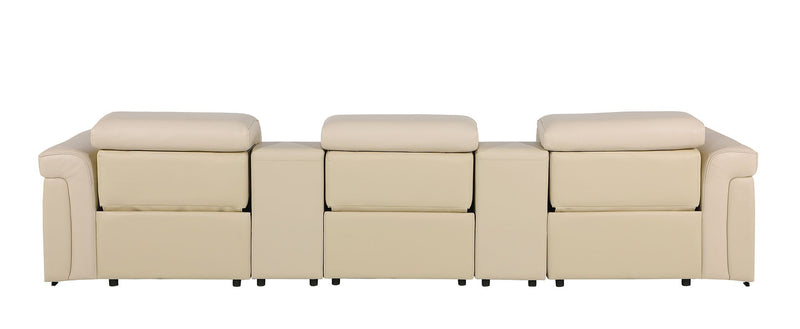 1126 - 5-Piece Modular Power Reclining Sofa In With 3 Power Recliners & Power Headrests