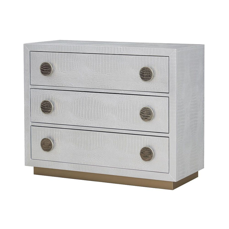 Anpu - Console Cabinet - Silver Faux Crocodile Skin - R&R Furniture Gallery (Fountain Valley, CA)