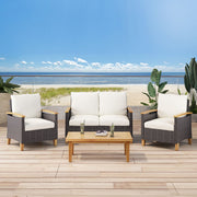 Isla - Transitional Chat Set With Water Resistant Cushions - Teak - R&R Furniture Gallery (Fountain Valley, CA)