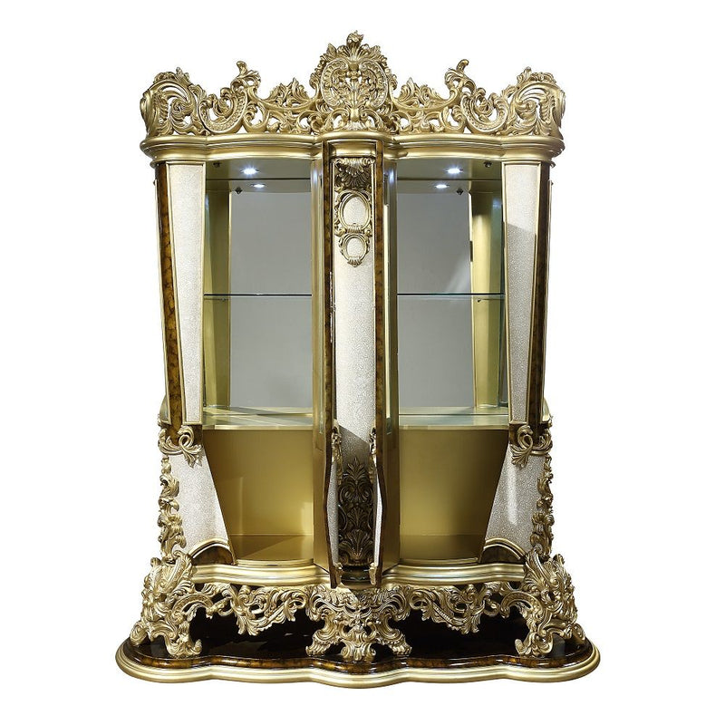 Desiderius - Curio - Antique Gold & Hand-Painted Brown - R&R Furniture Gallery (Fountain Valley, CA)