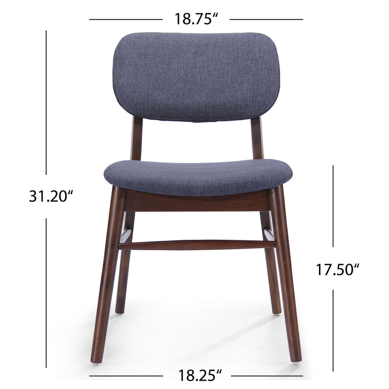 Set of two upholstered comfort dining chairs by Noble House with padded seats and stylish design.