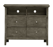 Glory Furniture Hammond media chest with storage, featuring a charming wooden finish and multiple drawers for media organization.