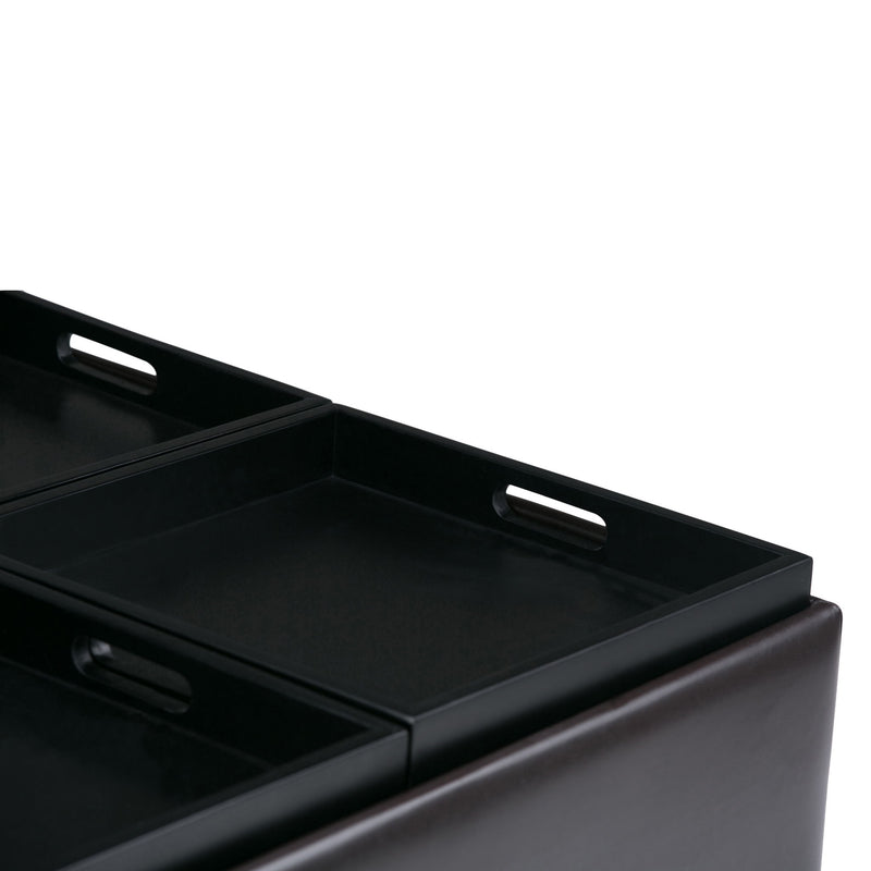 Avalon - Square Coffee Table Storage Ottoman - Tanners Brown - R&R Furniture Gallery (Fountain Valley, CA)