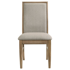 Dreydon - 7 Piece Dining Set With Upholstered Chairs - Light Brown