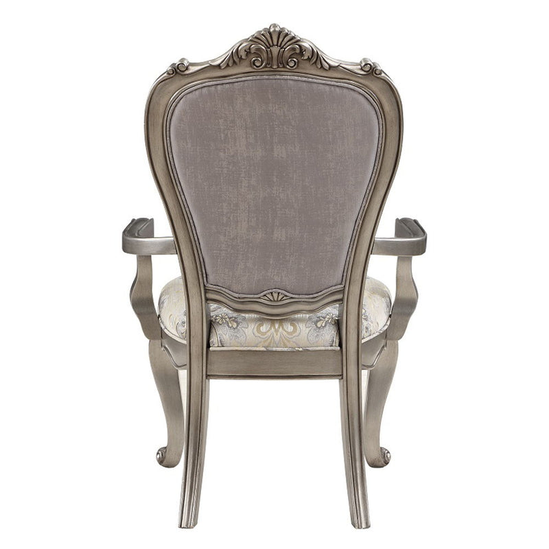 Ariadne - Arm Chair (Set of 2) - Velvet & Antique Platinum - R&R Furniture Gallery (Fountain Valley, CA)